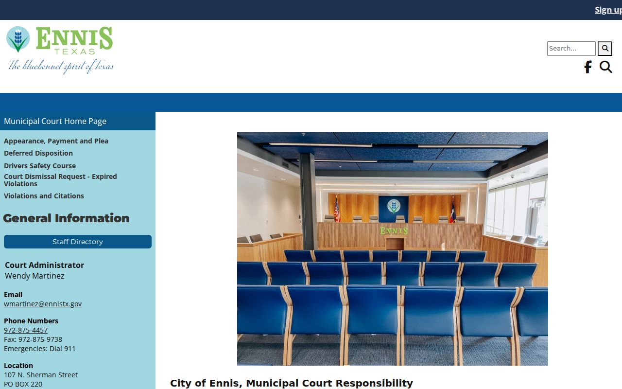 Ellis County municipal warrant records, Ennis court and local capias information